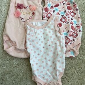 Chick Pea Pink and White Bodysuit Set for Babies